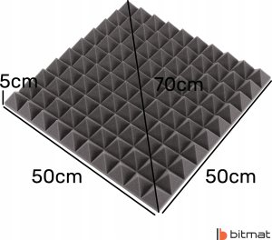 Mata akustyczna wygłuszająca ozdobna piramidki 50x50x5cm kasetony sufitowe pianka 6