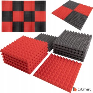 Mata akustyczna wygłuszająca ozdobna piramidki 50x50x5cm kasetony sufitowe pianka 7