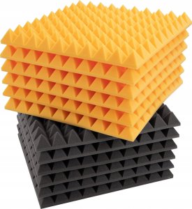 Bitmat Panele akustyczne pianki wygłuszające Piramidy 50x50x5cm 12szt 3m2 9