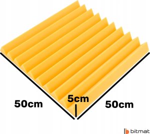 Pianka wygłuszająca akustyczna klin żółty szary zestaw 12 sztuk 50x50x5cm 4