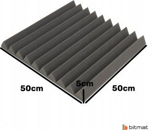 Pianka wygłuszająca akustyczna klin żółty szary zestaw 12 sztuk 50x50x5cm 5