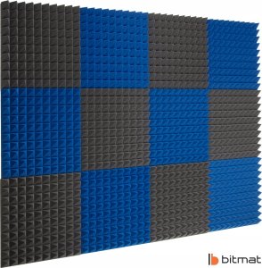 Bitmat Pianka akustyczna mata wygłuszająca echo pogłos piramida 50x50x5cm 12 sztuk 5