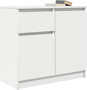 Komoda z szufladą Biała 71x35x65 cm Drewno klejone 4