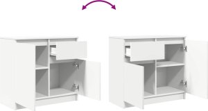 Komoda z szufladą Biała 71x35x65 cm Drewno klejone 9