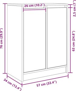 Komoda Czarny Dąb 57x34x76 cm Drewno klejone 12