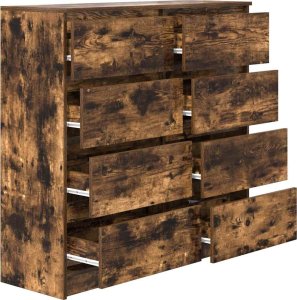 Komoda Dąb wędzony 100x35x99 cm Drewno klejone 5