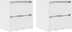 Szafki nocne ścienne 2 szt. Białe 38x34x40 cm 2