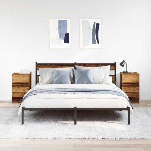 Szafki nocne z 3 szufladami 2 szt. Stare drewno 39x35x65 cm 3