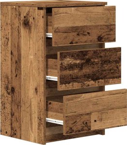 Szafki nocne z 3 szufladami 2 szt. Stare drewno 39x35x65 cm 6