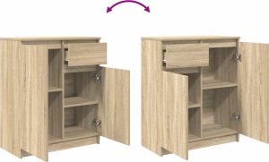 Komoda z szufladą Dąb Sonoma 71x35x84 cm Drewno klejone 9