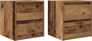 Szafki nocne ścienne 2 szt. Stare drewno 38x34x40 cm 2