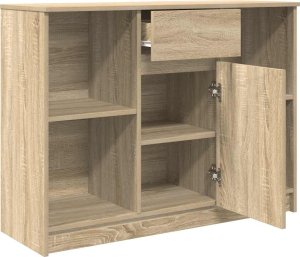 Komoda z szufladą Dąb Sonoma 101x35x76 cm Drewno klejone 5