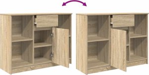 Komoda z szufladą Dąb Sonoma 101x35x76 cm Drewno klejone 9