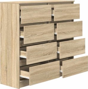 Komoda Sonoma Oak 100x35x99 cm Drewno klejone 5