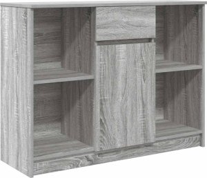 Komoda z szufladą Szary Sonoma 101x35x76 cm Drewno klejone 2