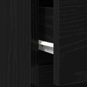 Komoda z szufladą Czarny dąb 71x35x84 cm Drewno klejone 12