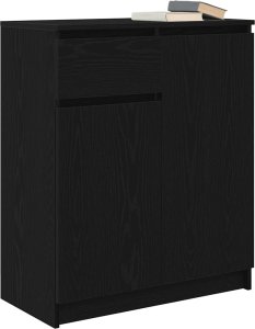 Komoda z szufladą Czarny dąb 71x35x84 cm Drewno klejone 4