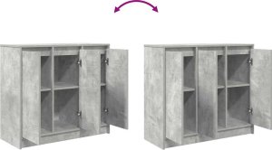 Komoda Betonowa Szara 85x34x76 cm Drewno klejone 9