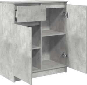 Komoda z szufladą Beton Szary 71x35x84 cm Drewno klejone 5