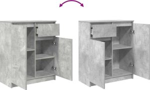 Komoda z szufladą Beton Szary 71x35x84 cm Drewno klejone 9