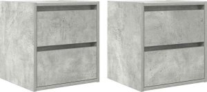 Szafki nocne ścienne 2 szt. Betonowy szary 38x34x40 cm 2
