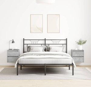 Szafki nocne ścienne 2 szt. Betonowy szary 38x34x40 cm 3