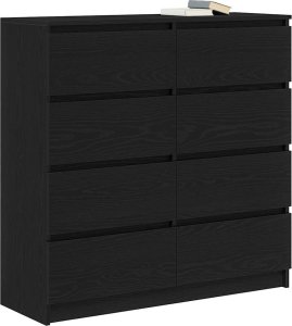 Komoda Czarny Dąb 100x35x99 cm Drewno klejone 4
