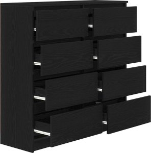 Komoda Czarny Dąb 100x35x99 cm Drewno klejone 5