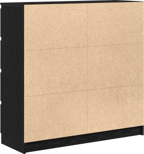 Komoda Czarny Dąb 100x35x99 cm Drewno klejone 8
