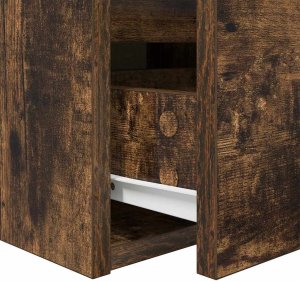 Szafki nocne ścienne 2 szt. Dąb wędzony 38x34x40 cm 11
