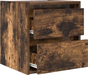 Szafki nocne ścienne 2 szt. Dąb wędzony 38x34x40 cm 6