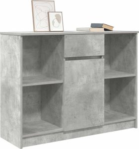 Komoda z szufladą Betonowa szarość 101x35x76 cm Drewno klejone 4