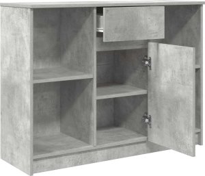 Komoda z szufladą Betonowa szarość 101x35x76 cm Drewno klejone 5