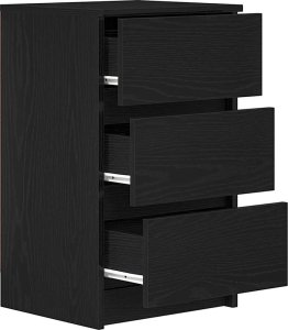 vidaXL Szafka nocna z 3 szufladami Czarna 39x35x65 cm 5