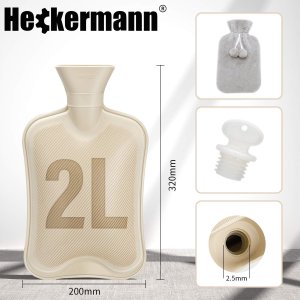 Termofor Heckermann 2L Jasnoszary z pokrowcem 2