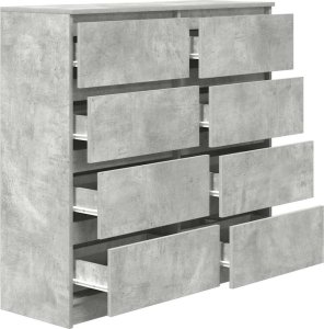Komoda Betonowa Szara 100x35x99 cm Drewno klejone 5