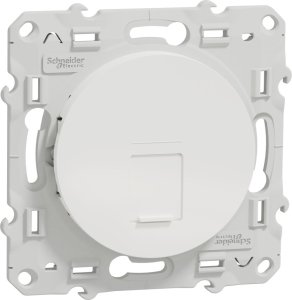 Plakietka Gniazda Komputerowego Pojedyncza Biały Odace S520400 Schneider Electric 1