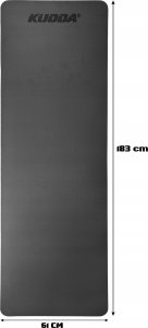 Mata do ćwiczeń jogi antypoślizgowa czarna gruba 1CM TPE WYSOKA JAKOŚĆ 10