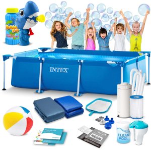 Basen ogrodowy stelażowy 300 x 200 x 75 cm 15w1 INTEX 28272 + maszynka do baniek GRATIS 1