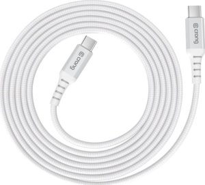 Kabel USB Crong USB-C - USB-C 0.25 m Biały (CRGAL025USCCWHI) 2