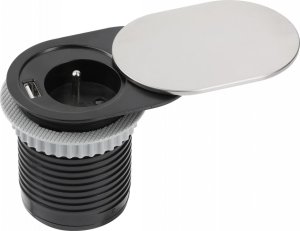 Przedłużacz Biurkowy Slide 60Mm 1X Gniazdo Z/U 1Xusb 2,4A Inox Ae-Bpw1U1Uch-51  Gtv 1