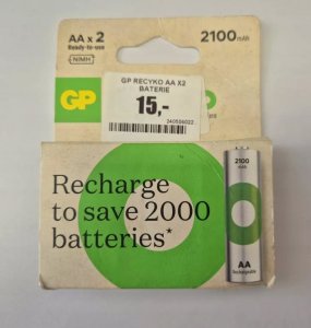 Akumulatorki, AA (HR6), 1.2V, 2100 mAh, GP, kartonik, 2-pack, ReCyko 1