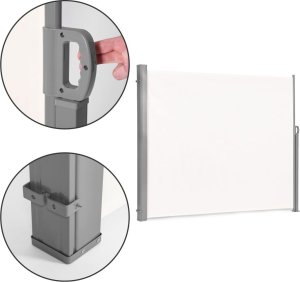 Składana markiza 300x180 cm boczna roleta parawan do ogrodu na taras beżowa 5