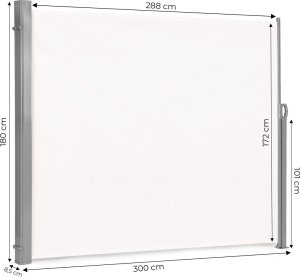 Składana markiza 300x180 cm boczna roleta parawan do ogrodu na taras beżowa 10