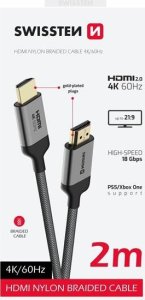 Swissten Kabel HDMI - HDMI 4k 60hz 2.0m 75501102 1