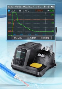 Techrebal Profesjonalna Stacja Lutownicza Aixun T320 200W Groty C210 Precyzyjna Mocna 5