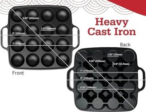 Żeliwna patelnia do Takoyaki 16 otworów - Otafuku 2