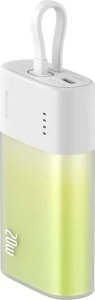 Powerbank Baseus Popsicle 5200mAh 20W z wbudowanym kablem Lightning (+ biały kabel Baseus Simple USB-C - USB-C 60W/20V/3A/30cm) - biało-zielony 3