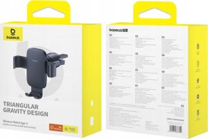 Uchwyt samochodowy Baseus Metal Age 3 na telefon, grawitacyjny, na kratkę nawiewu - czarny 15