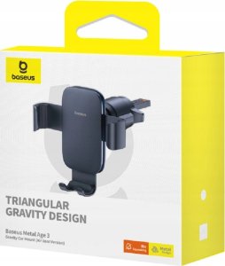 Uchwyt samochodowy Baseus Metal Age 3 na telefon, grawitacyjny, na kratkę nawiewu - czarny 4